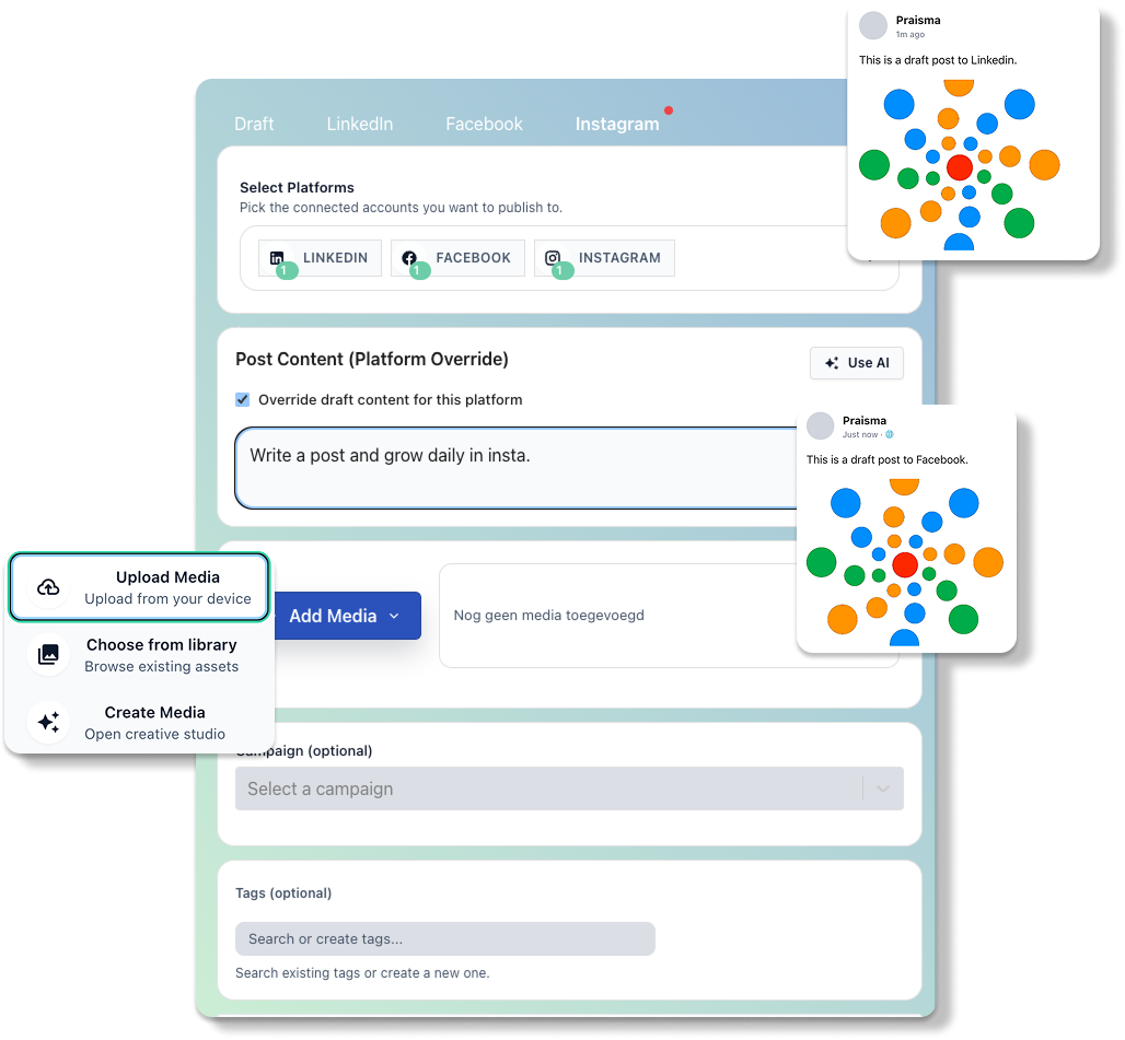 Social media composer